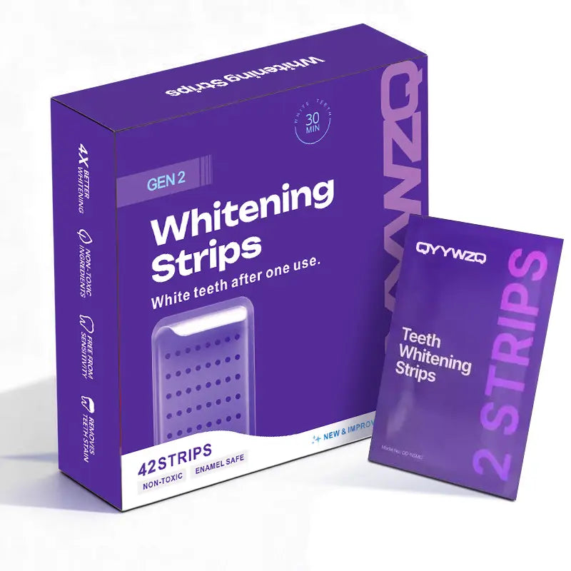 DRQYYWZQ Purple Teeth Whitening Strips - 7/21 Whitening Sessions - Safe for Enamel - Non Sensitive Teeth Whitening - Peroxide-Free